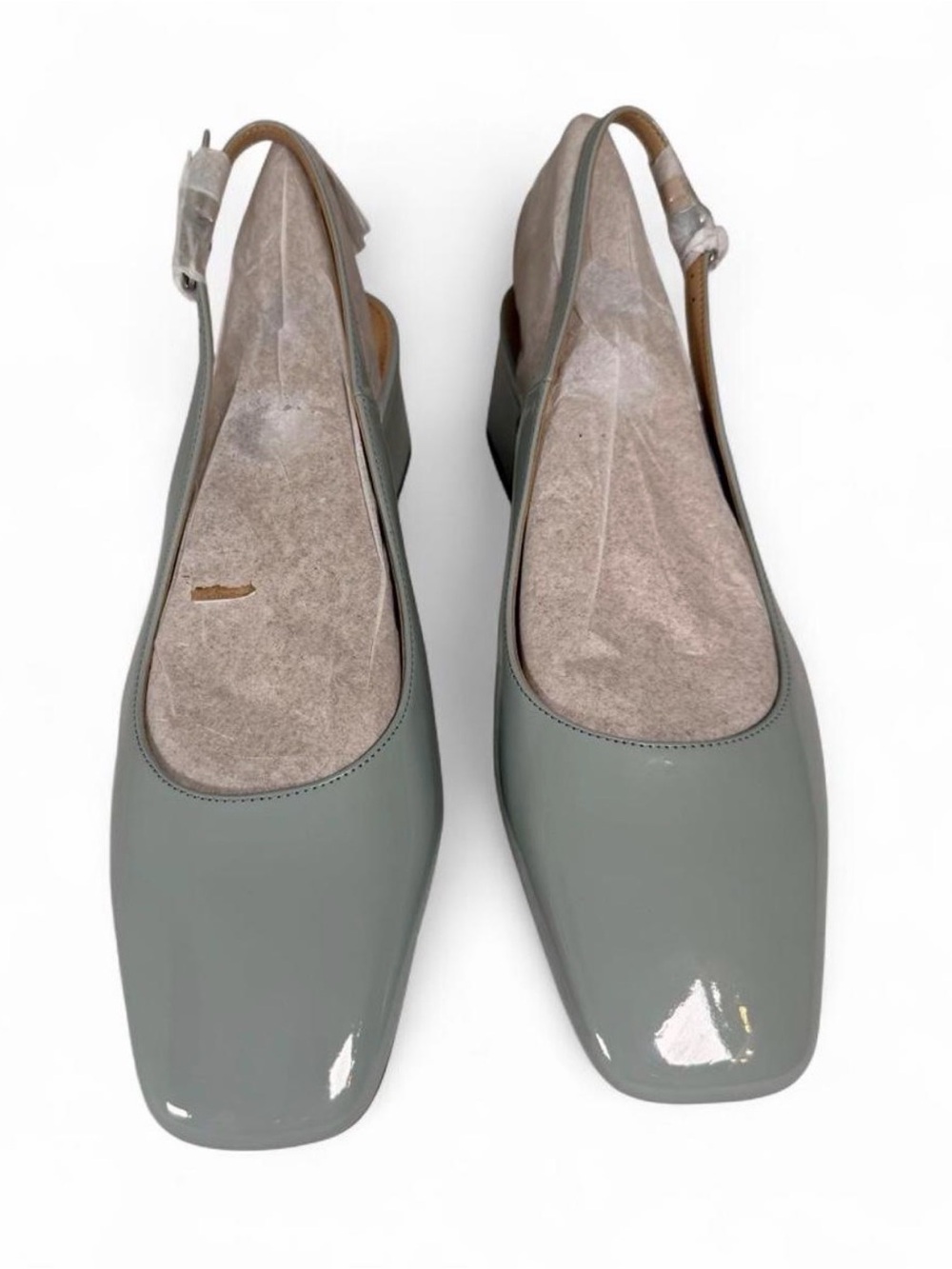 Sam Edelman Terra Seamfoam Blue Patent Slingback Block Heels - Picture 3 of 8